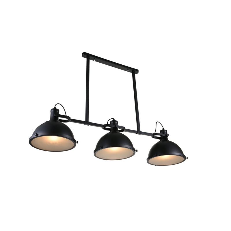 CWI Lighting 9760P50-3-101 Strum Three Light Island Chandelier, Black