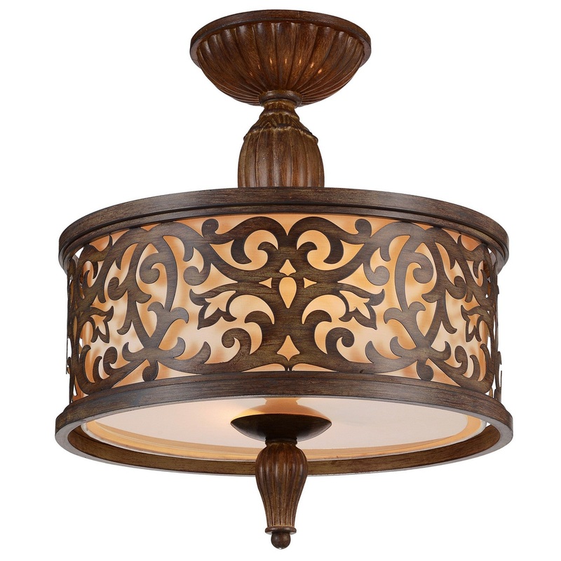 CWI Lighting 9807C14-3-116 Nicole Three Light Flush Mount, Brushed Chocolate