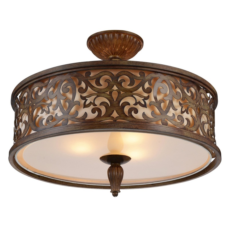 CWI Lighting 9807C21-5-116 Nicole Five Light Flush Mount, Brushed Chocolate