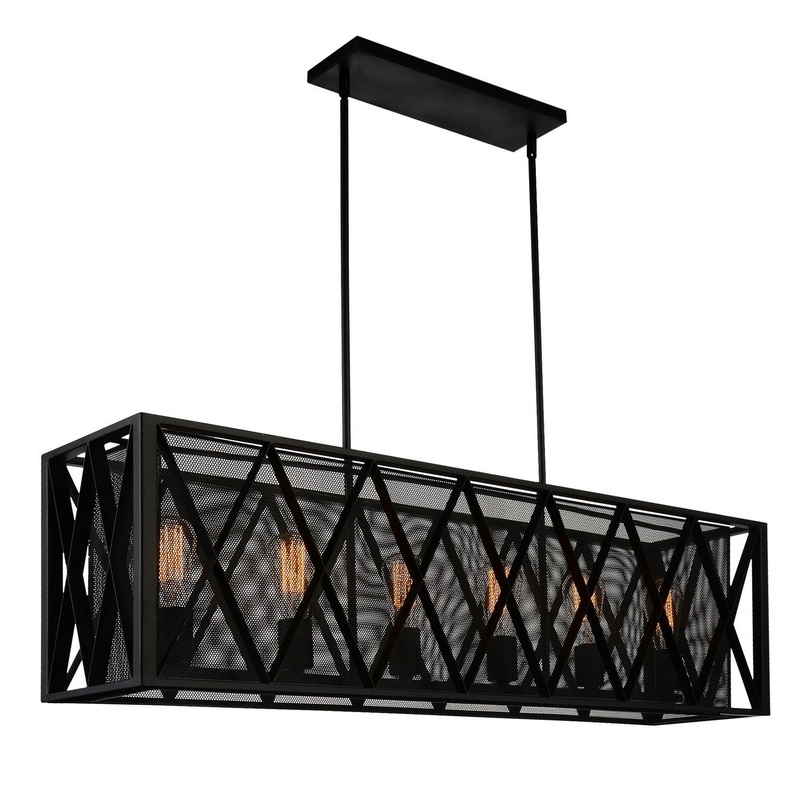 CWI Lighting 9889P41-6-RC-101 Tapedia Six Light Chandelier, Black