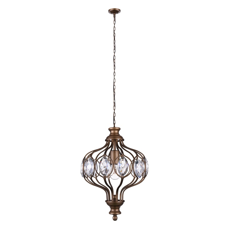 CWI Lighting 9935P12-1-182 Altair One Light Chandelier, Antique Bronze