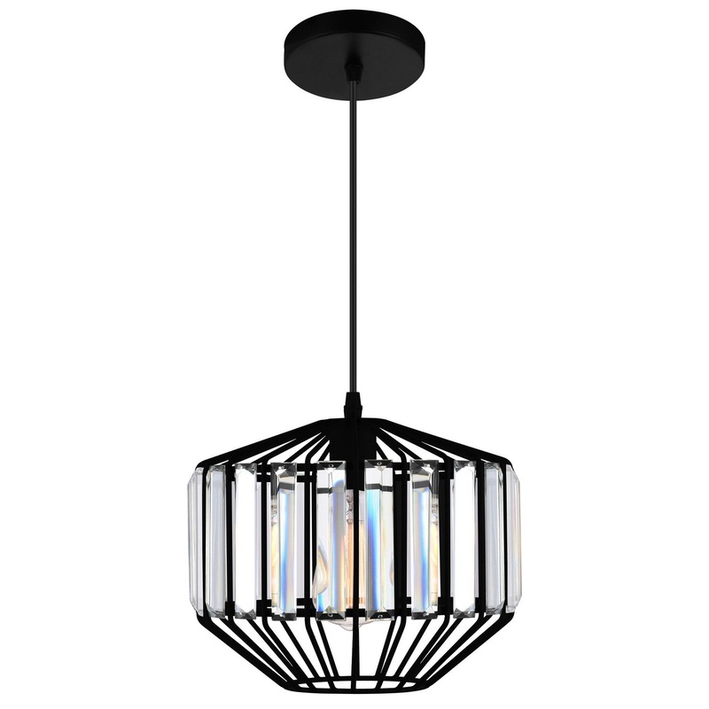 CWI Lighting 9942P10-1-101-A Alethia One Light Pendant, Black