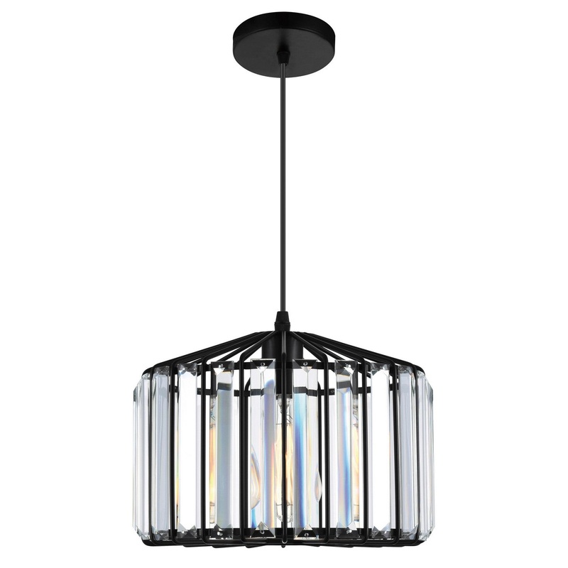 CWI Lighting 9942P10-1-101-C Alethia One Light Pendant, Black