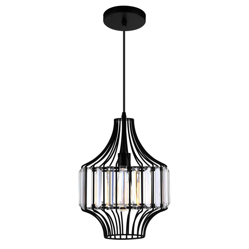 CWI Lighting 9942P10-1-101-D Alethia One Light Pendant, Black