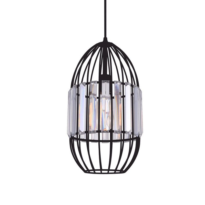 CWI Lighting 9942P8-1-101 Alethia One Light Mini Pendant, Black (Discontinued)