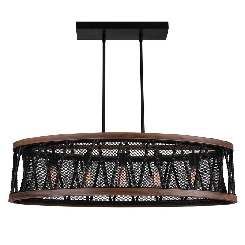 CWI Lighting 9954P43-5-101 Parsh Five Light Island Chandelier, Pewter