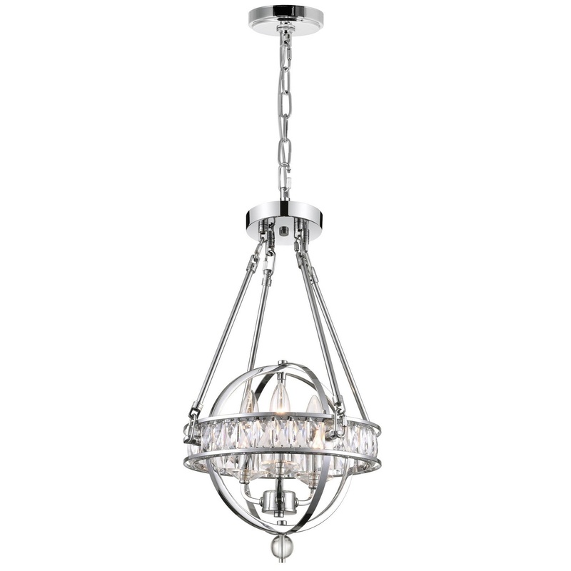 CWI Lighting 9957P12-3-601 Arkansas Three Light Mini Chandelier, Chrome