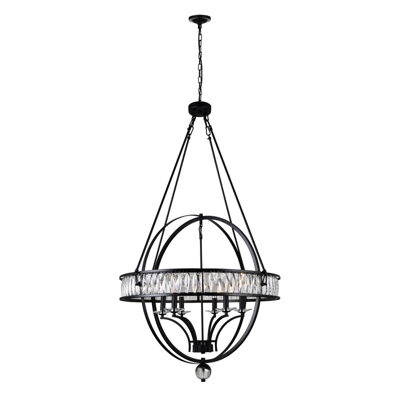 CWI Lighting 9957P30-6-101 Arkansas Six Light Chandelier, Black