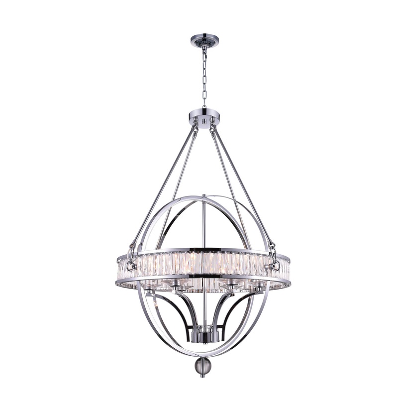 CWI Lighting 9957P30-6-601 Arkansas Six Light Chandelier, Chrome