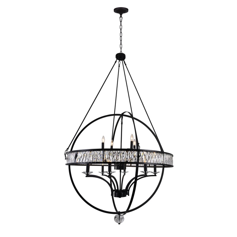 CWI Lighting 9957P42-12-101 Arkansas 12 Light Chandelier, Black
