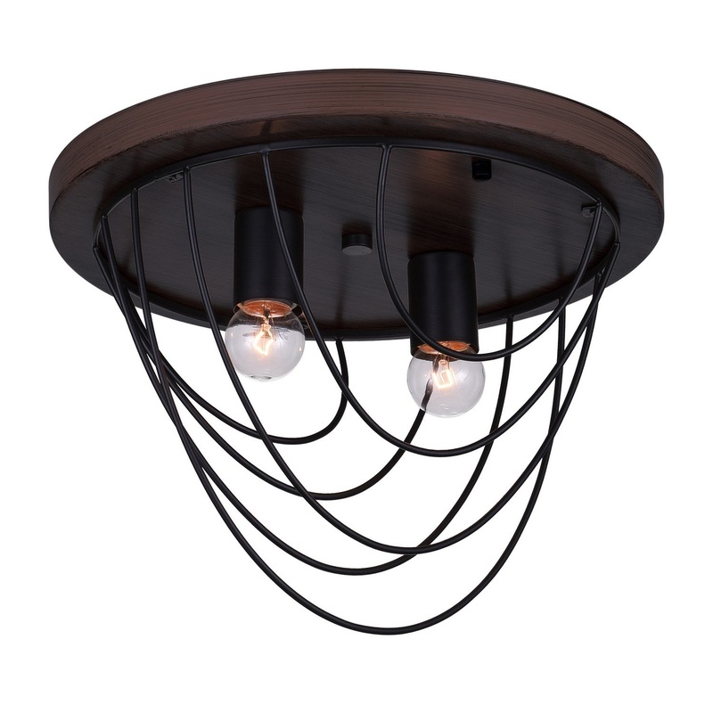 CWI Lighting 9962C13-2-101 Gala Two Light Flush Mount, Black (Discontinued)