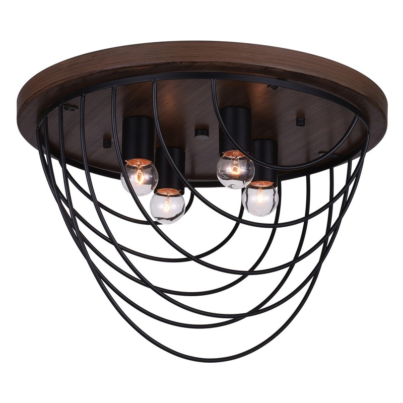 CWI Lighting 9962C18-4-101 Gala Four Light Flush Mount, Black