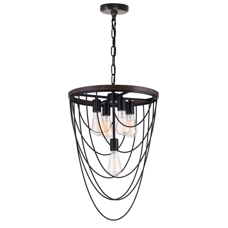 CWI Lighting 9962P17-5-101 Gala Five Light Chandelier, Black (Discontinued)
