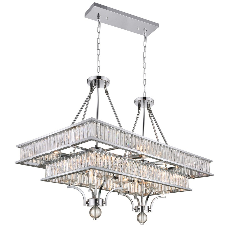 CWI Lighting 9972P37-16-601 Shalia 16 Light Island Chandelier, Chrome