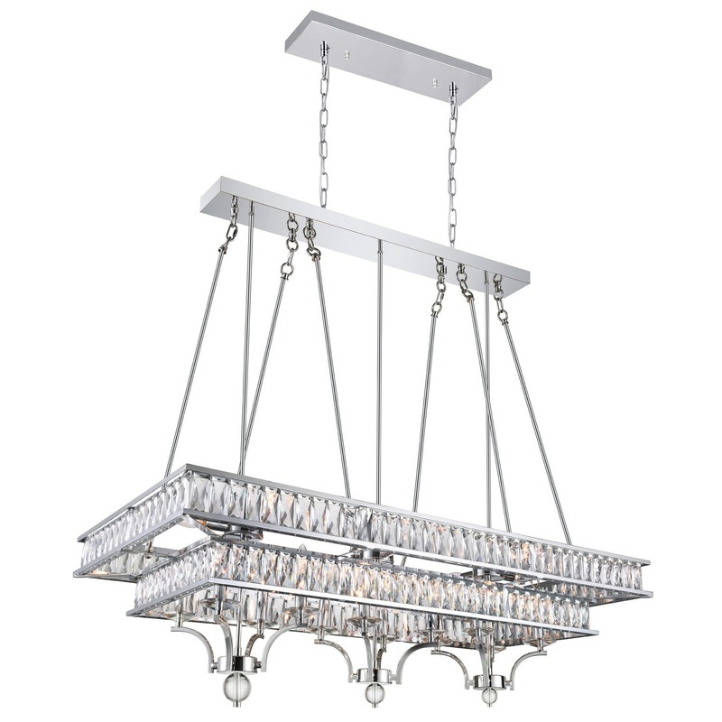 CWI Lighting 9972P47-20-601 Shalia 20 Light Island Chandelier, Chrome