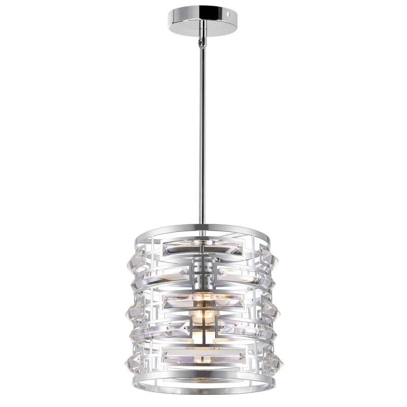 CWI Lighting 9975P10-1-601 Petia One Light Mini Chandelier, Chrome