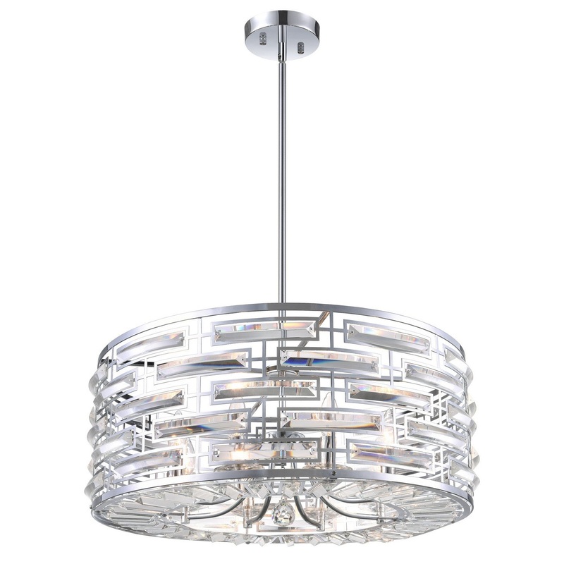 CWI Lighting 9975P25-8-601 Petia Eight Light Chandelier, Chrome (Discontinued)