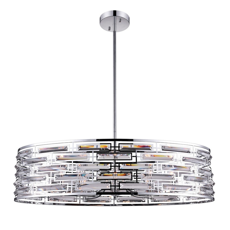 CWI Lighting 9975P39-8-601 Petia Eight Light Island Chandelier, Chrome