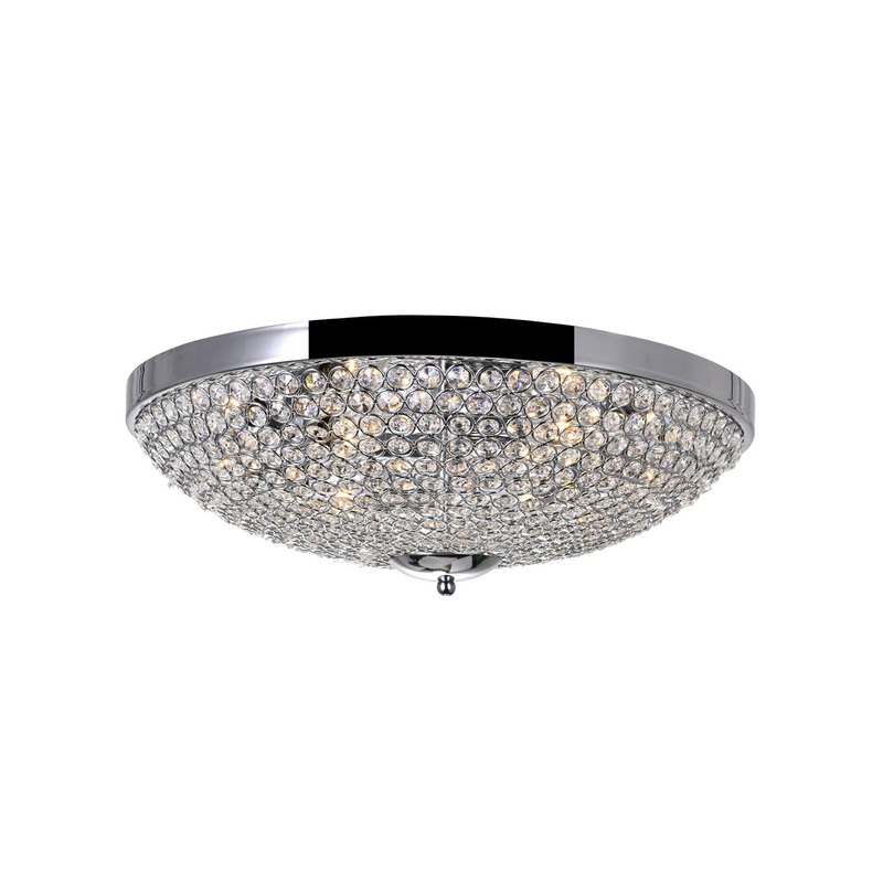 CWI Lighting QS8357C20C Globe Six Light Flush Mount, Chrome