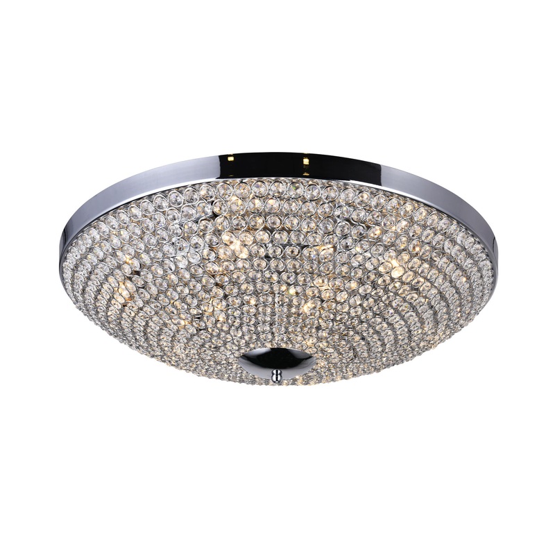 CWI Lighting QS8357C24C Globe Nine Light Flush Mount, Chrome (Discontinued)
