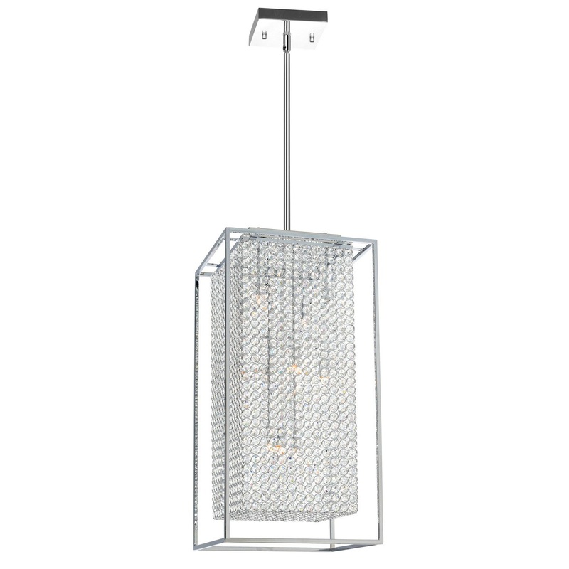 CWI Lighting QS8381P14C-RC Cube 11 Light Chandelier, Chrome