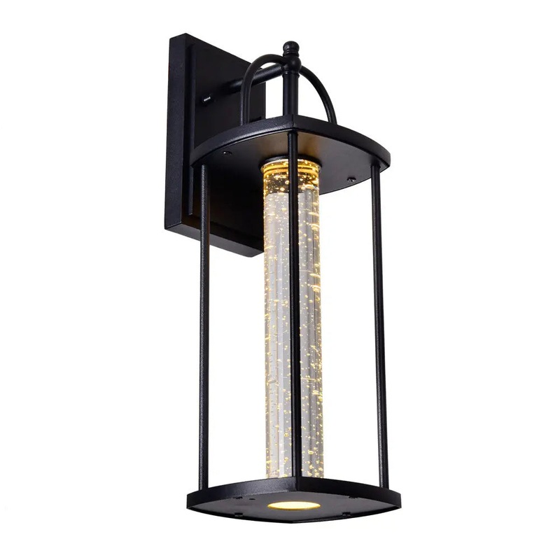 CWI Lighting 0407W7-1-101-A Greenwood LED Outdoor Wall Lantern, Black