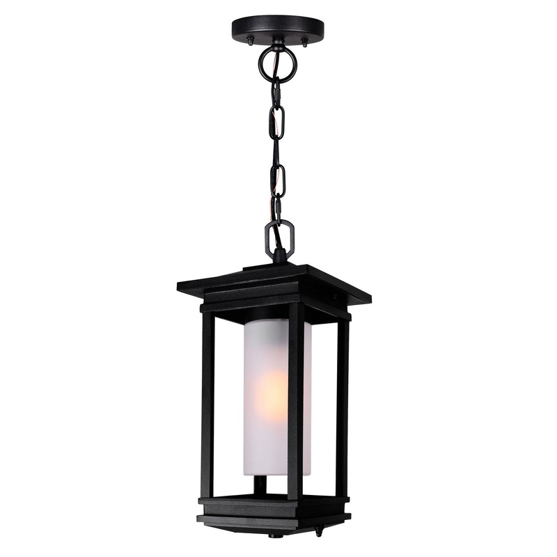 CWI Lighting 0412P7-1-101 Granville One Light Outdoor Hanging Pendant, Black