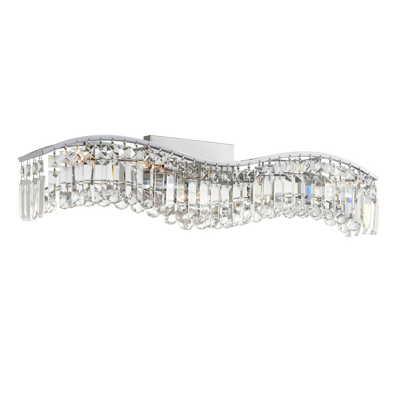 CWI Lighting 8004W30C-A (Clear) Glamorous Five Light Vanity, Chrome