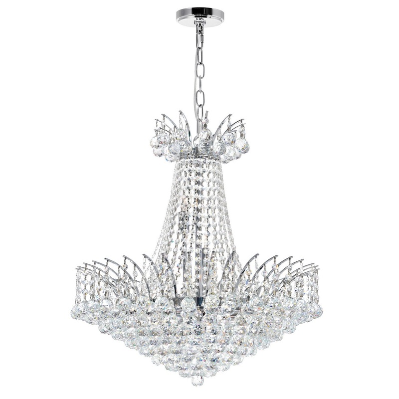 CWI Lighting 8010P24C Posh 11 Light Chandelier, Chrome (Discontinued)