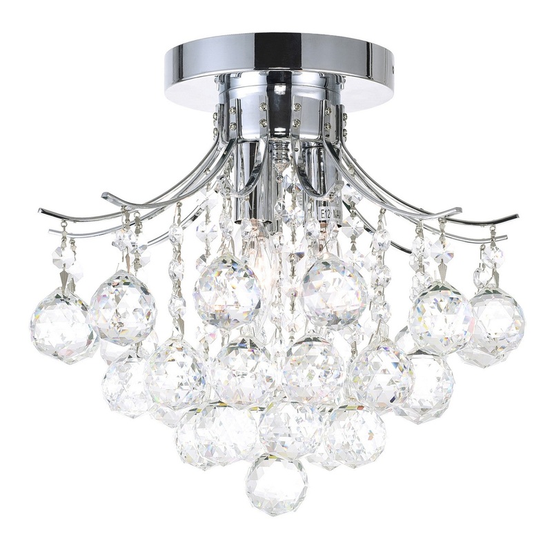 CWI Lighting 8012C12C Princess Three Light Flush Mount, Chrome