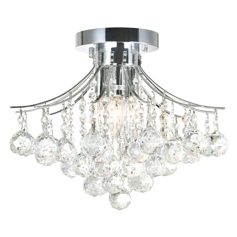 CWI Lighting 8012C16C Princess Four Light Flush Mount, Chrome