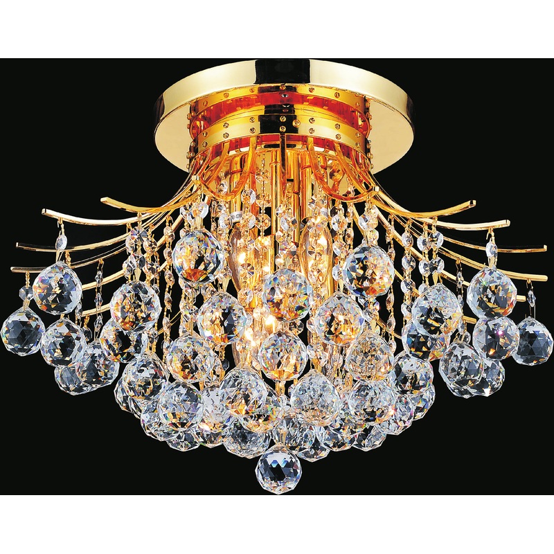 CWI Lighting 8012C20G Princess Six Light Flush Mount, Gold (Discontinued)