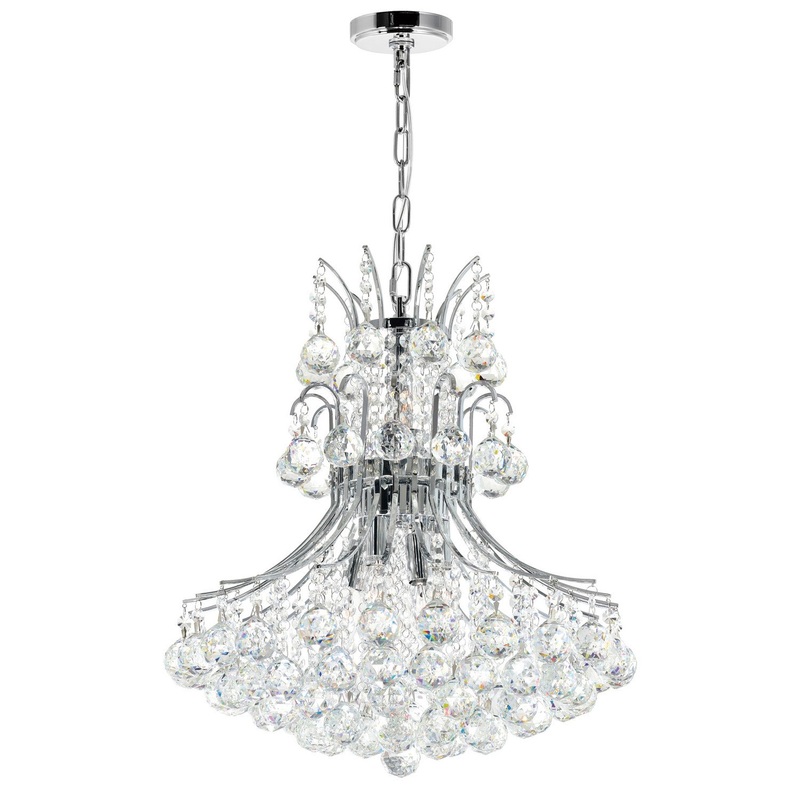 CWI Lighting 8012P20C Princess Eight Light Chandelier, Chrome