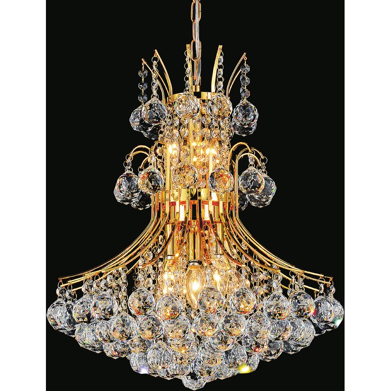 CWI Lighting 8012P20G Princess Eight Light Chandelier, Gold