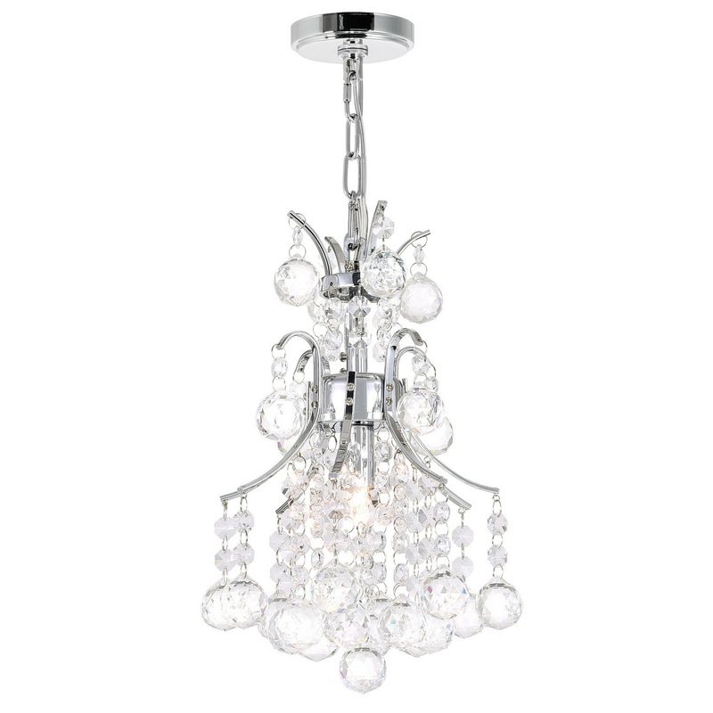 CWI Lighting 8012P8C Princess One Light Mini Chandelier, Chrome