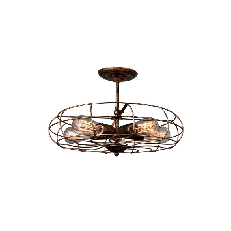 CWI Lighting 9606C19-5-128 Pamela Five Light Flush Mount, Antique Copper