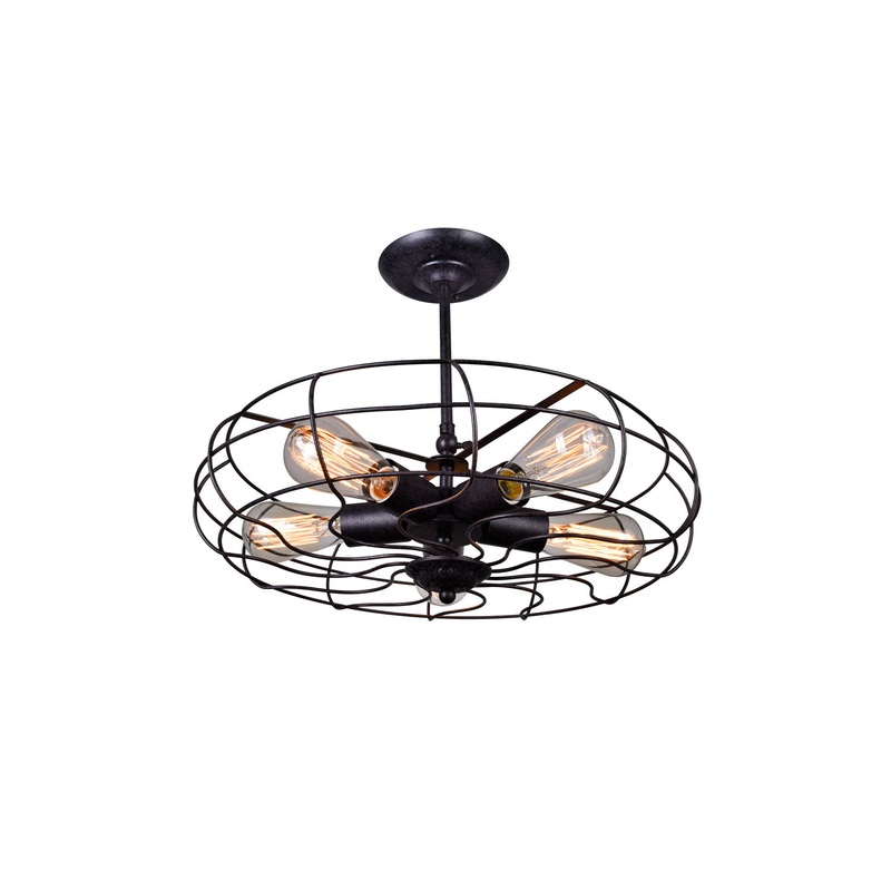CWI Lighting 9606C19-5-130 Pamela Five Light Flush Mount, Rust