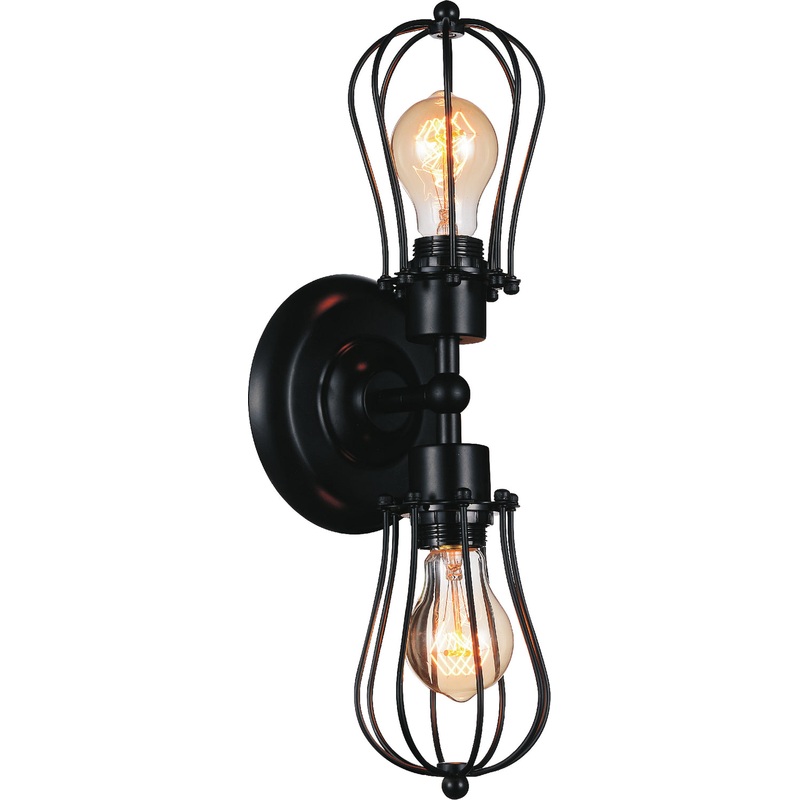 CWI Lighting 9610W6-2-101 Tomaso Two Light Wall Sconce, Black
