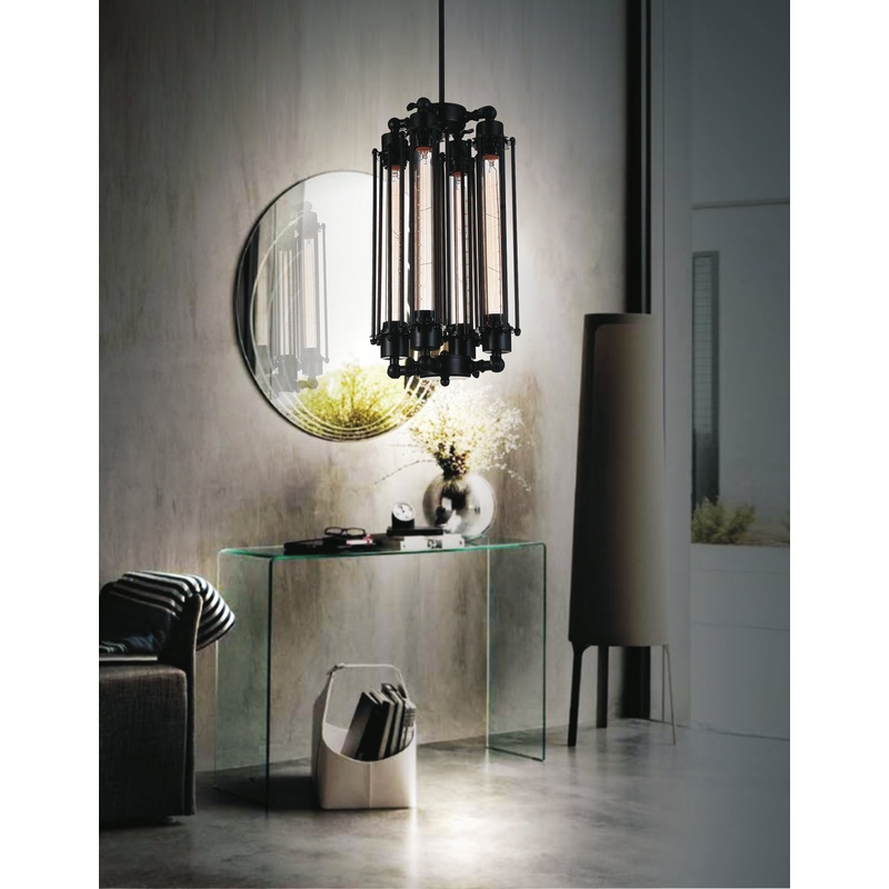 CWI Lighting 9613P10-4-101 Kiera Four Light Mini Pendant, Black (Discontinued)