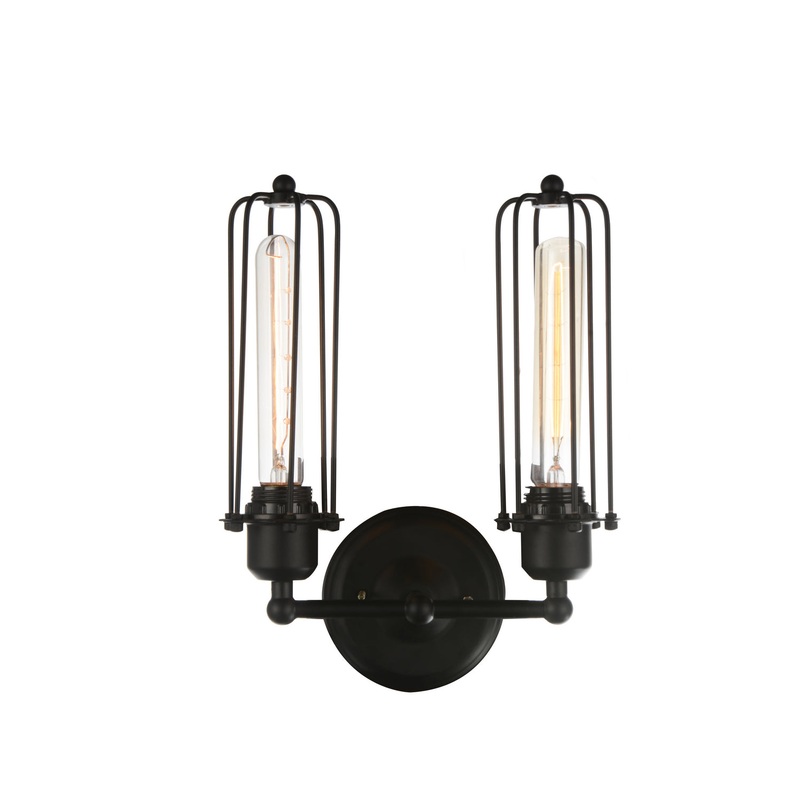 CWI Lighting 9624W10-2-101 Benji Two Light Wall Sconce, Black