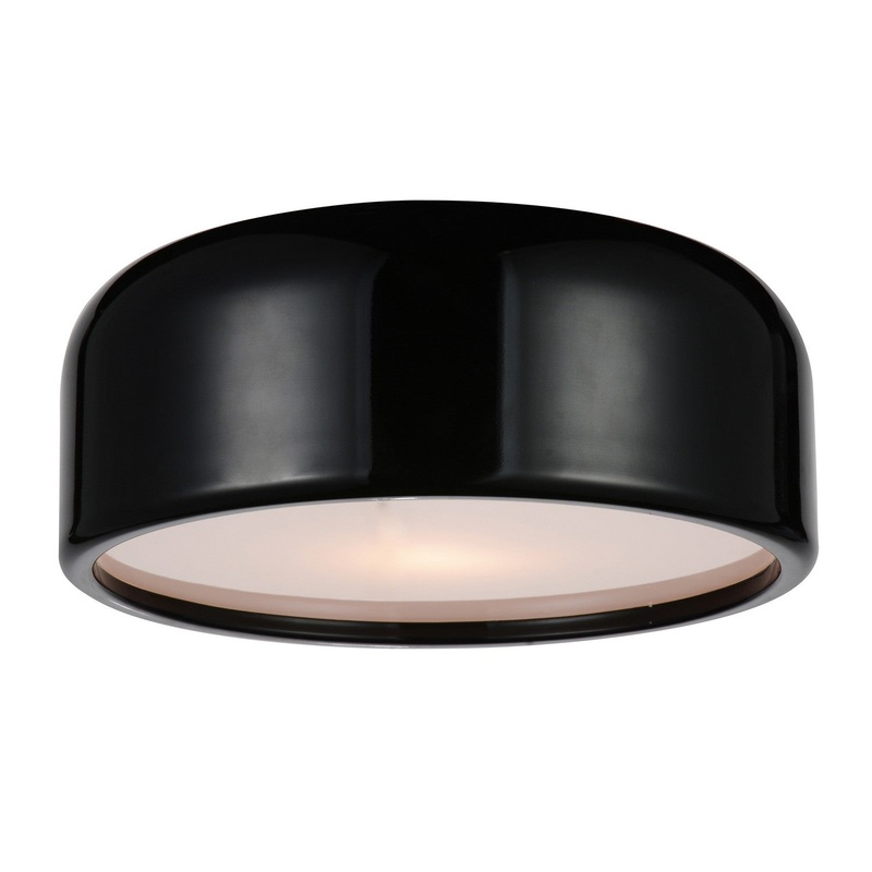 CWI Lighting 9688C14-2-171 Campton Two Light Flush Mount, Black