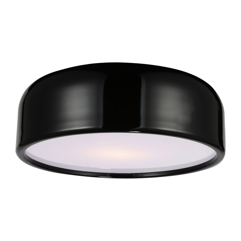 CWI Lighting 9688C19-3-171 Campton Three Light Flush Mount, Black