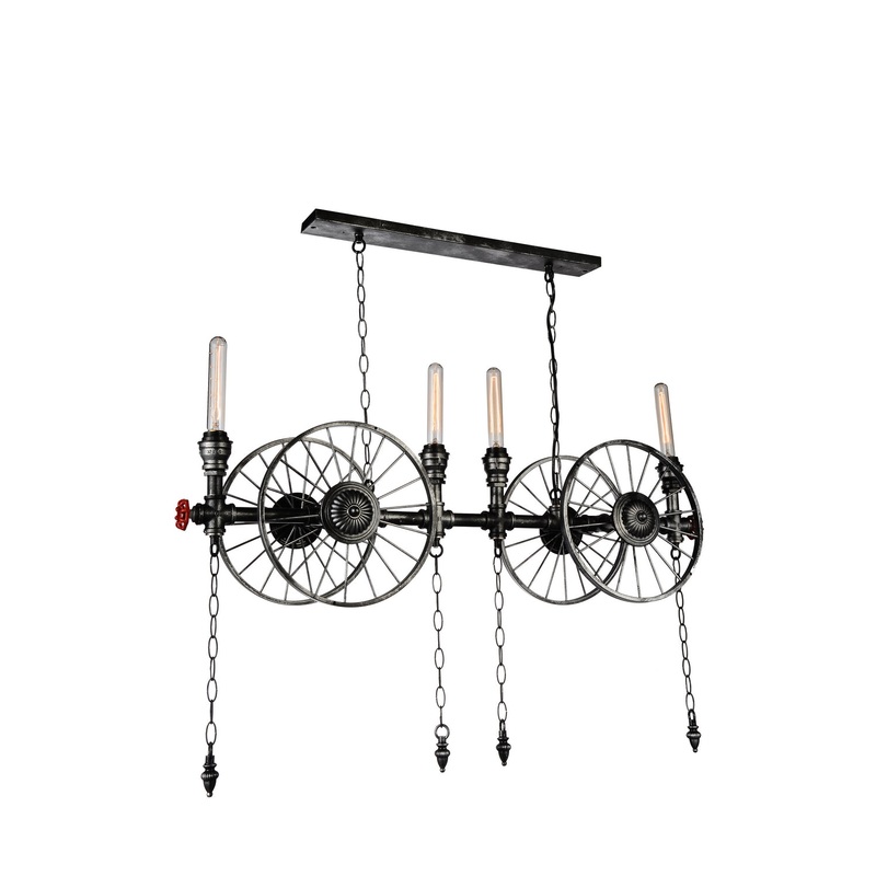 CWI Lighting 9694P35-4-187 Rio Four Light Chandelier, Gray (Discontinued)