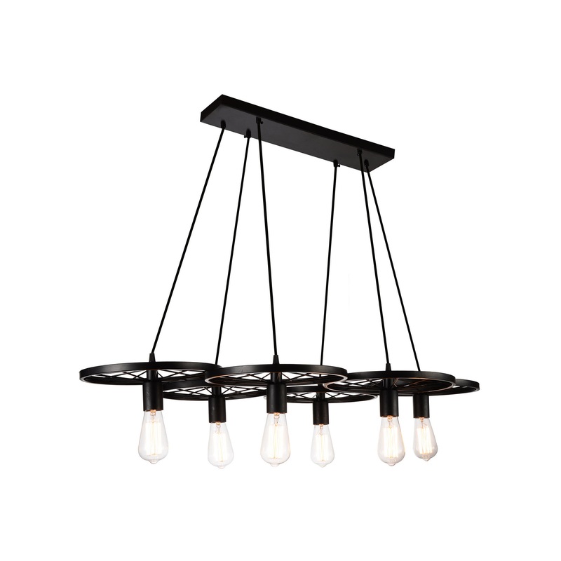 CWI Lighting 9699P41-6-101 Ravi Six Light Chandelier, Black (Discontinued)