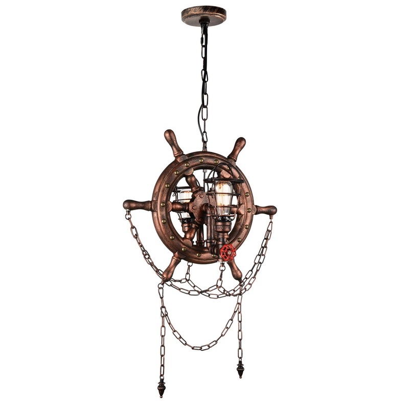 CWI Lighting 9718P22-2-210-B Manor Two Light Chandelier, Speckled Copper (Discontinued)