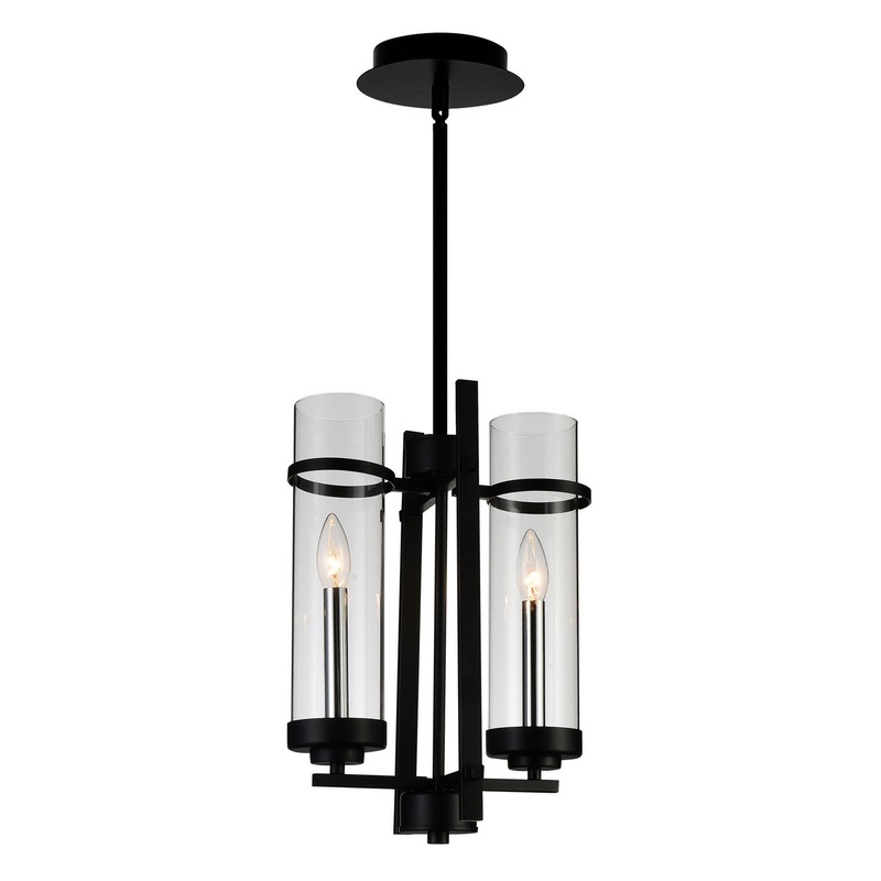 CWI Lighting 9827P11-2-101 Sierra Two Light Mini Pendant, Black