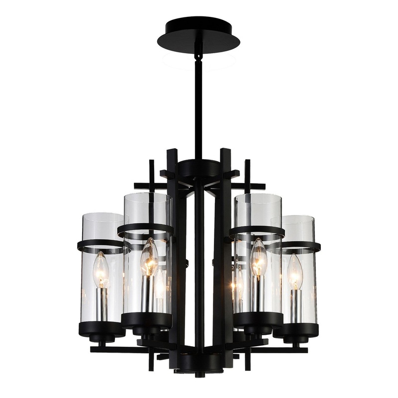 CWI Lighting 9827P18-6-101 Sierra Six Light Chandelier, Black