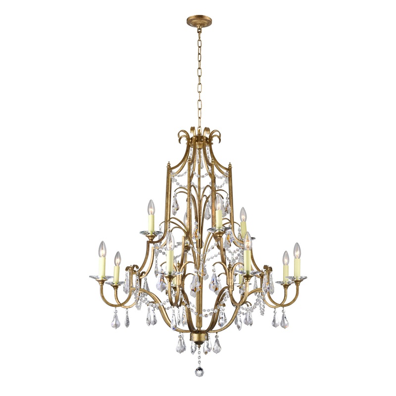 CWI Lighting 9836P37-12-125 Electra 12 Light Chandelier, Oxidized Bronze