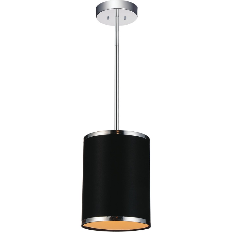 CWI Lighting 9848P7-1-601 (Black) Orchid One Light Mini Pendant, Chrome (Discontinued)