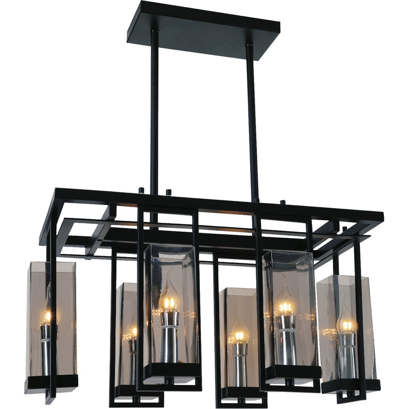CWI Lighting 9858P27-6-RC-101 Vanna Six Light Chandelier, Black